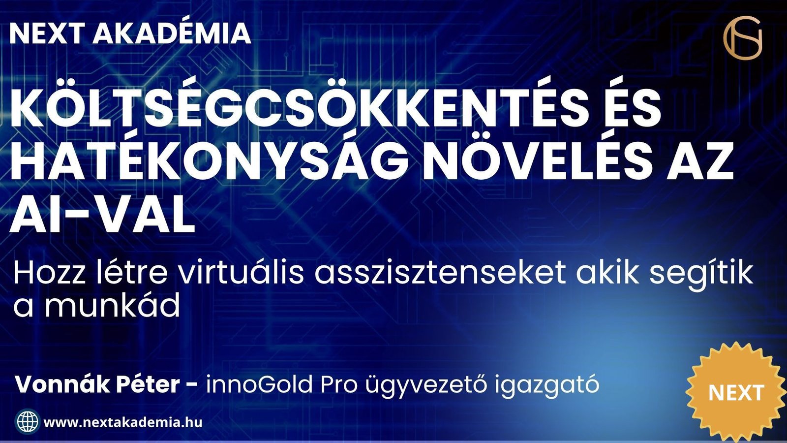 Vonnák Péter – Költségcsökkentés és hatékonyság növelés az AI-val