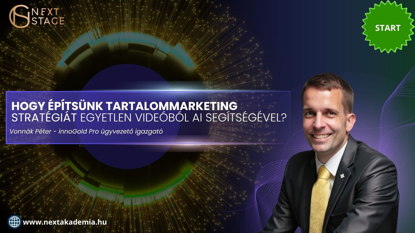 Vonnák Péter – Hogyan építsünk tartalommarketing stratégiát egyetlen videóból AI segítségével? – webinár felvétel