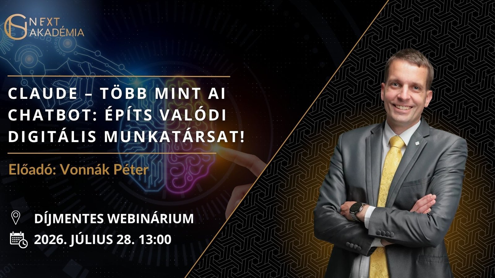 JÚL.28. VONNÁK PÉTER – Claude – Díjmentes webinárium
