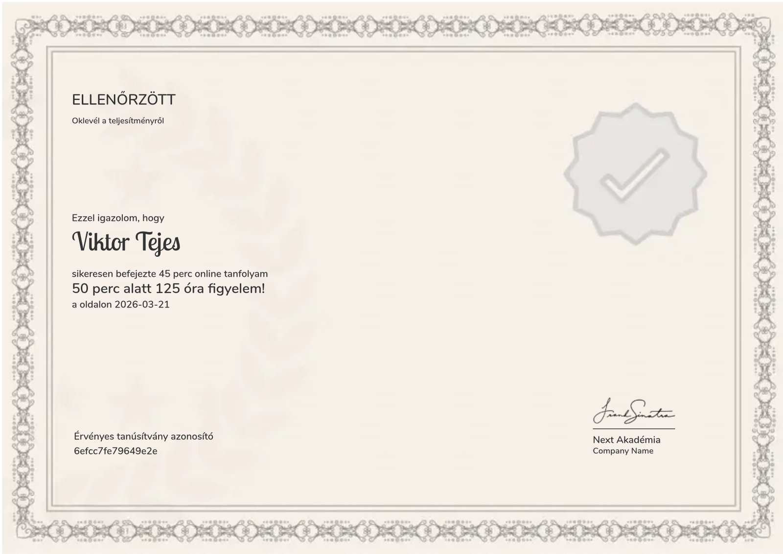 50 perc alatt 125 óra figyelem!